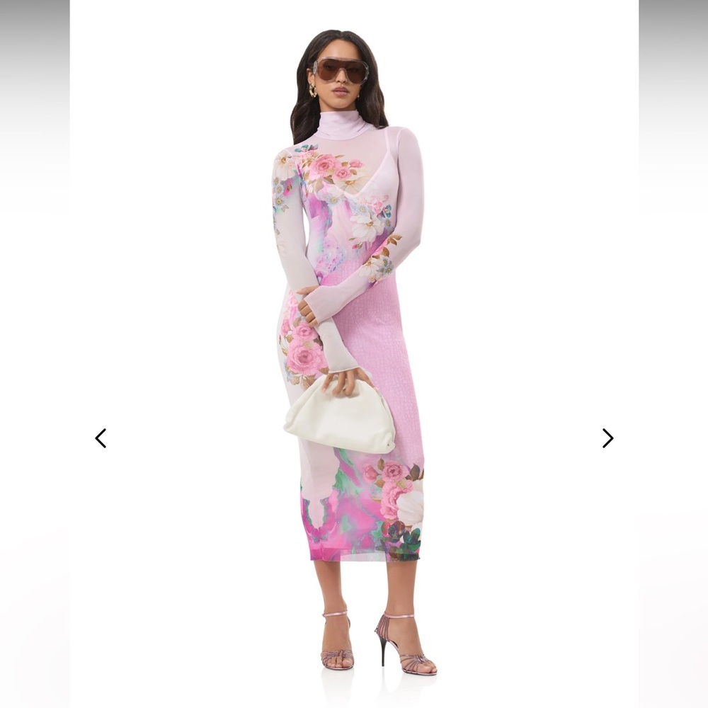 AFRM SHAILENE DRESS IN MARBLE FLORAL - SZ XXSMALL